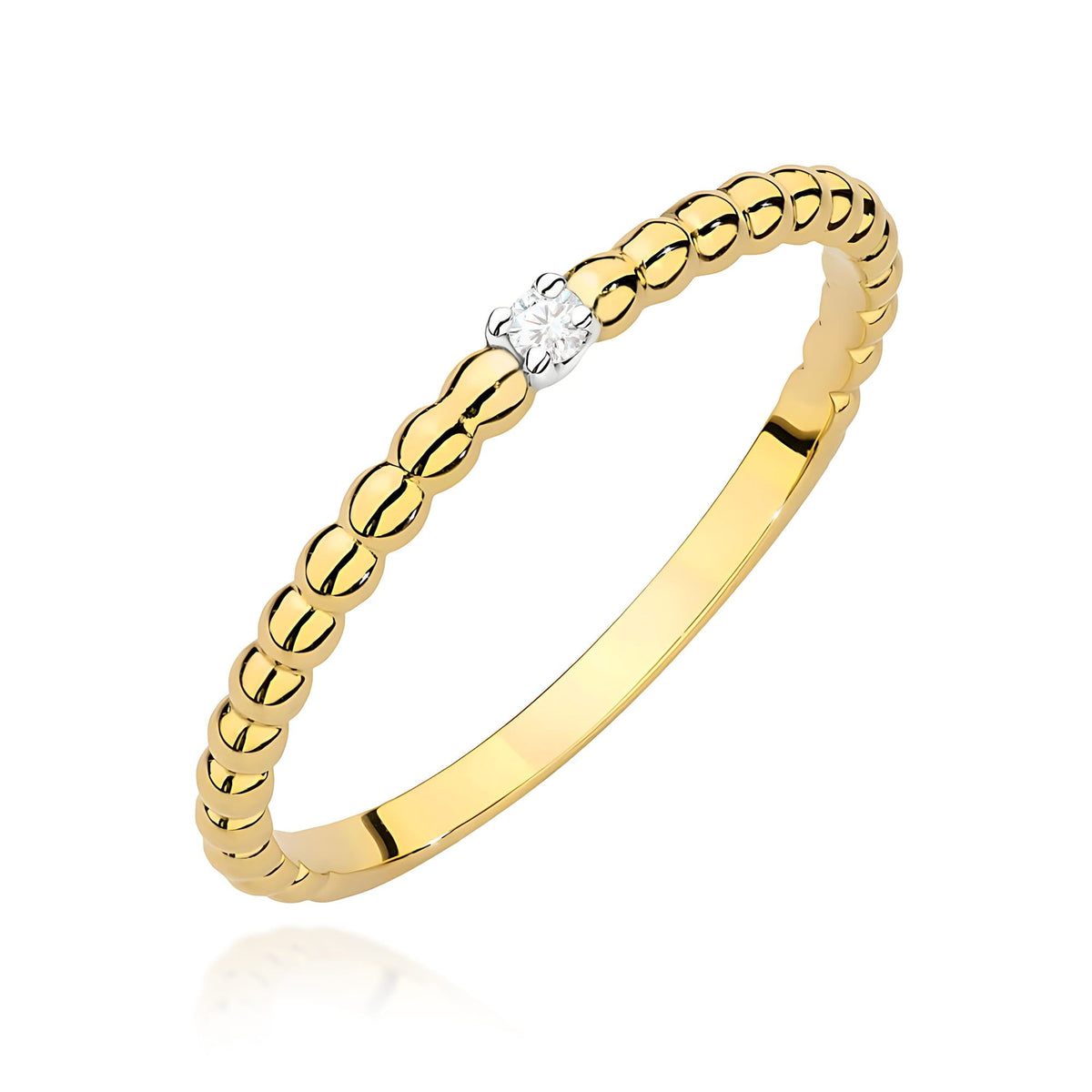 Diamant-Ring Echtgold Stapelring ca. 0,022 ct