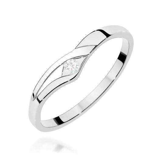 Diamant-Ring Echtgold V-Form 0,04 ct