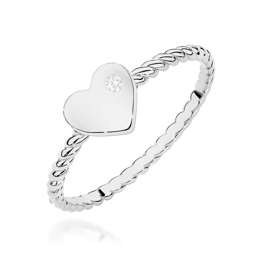 Diamant-Ring Echtgold Herz 0,03 ct