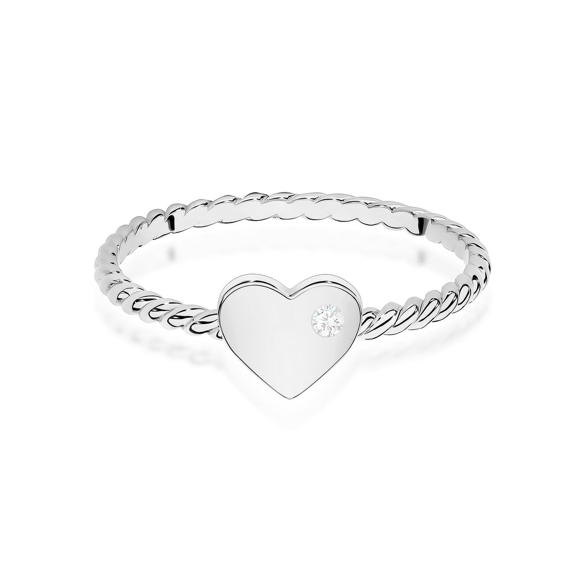 Diamant-Ring Echtgold Herz 0,03 ct – Ansicht