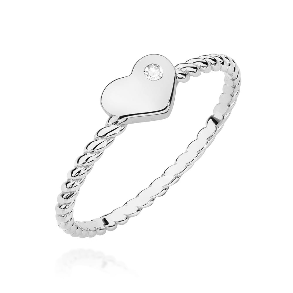 Diamant-Ring Echtgold Herz 0,03 ct