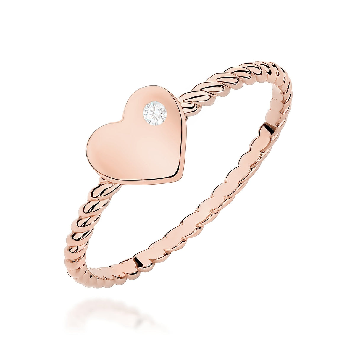 Diamant-Ring Echtgold Herz 0,03 ct