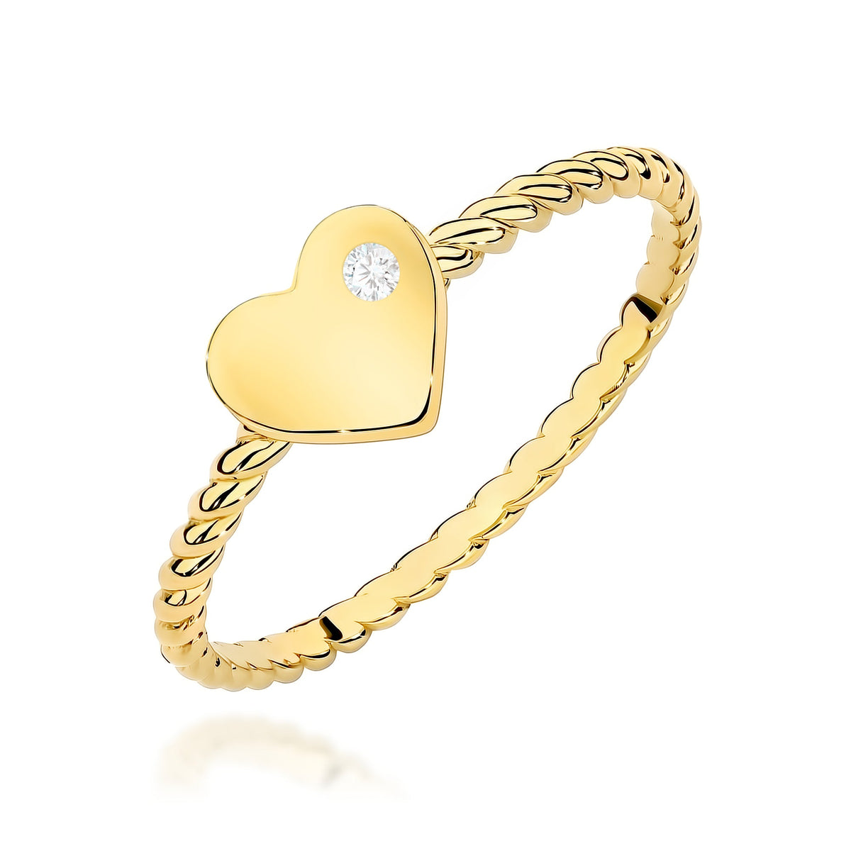 Diamant-Ring Echtgold Herz 0,03 ct