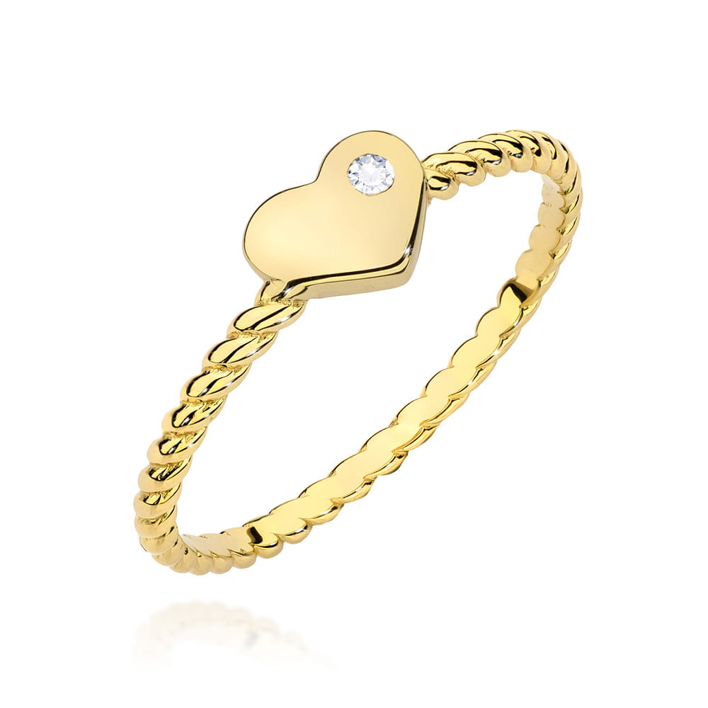 Diamant-Ring Echtgold Herz 0,03 ct