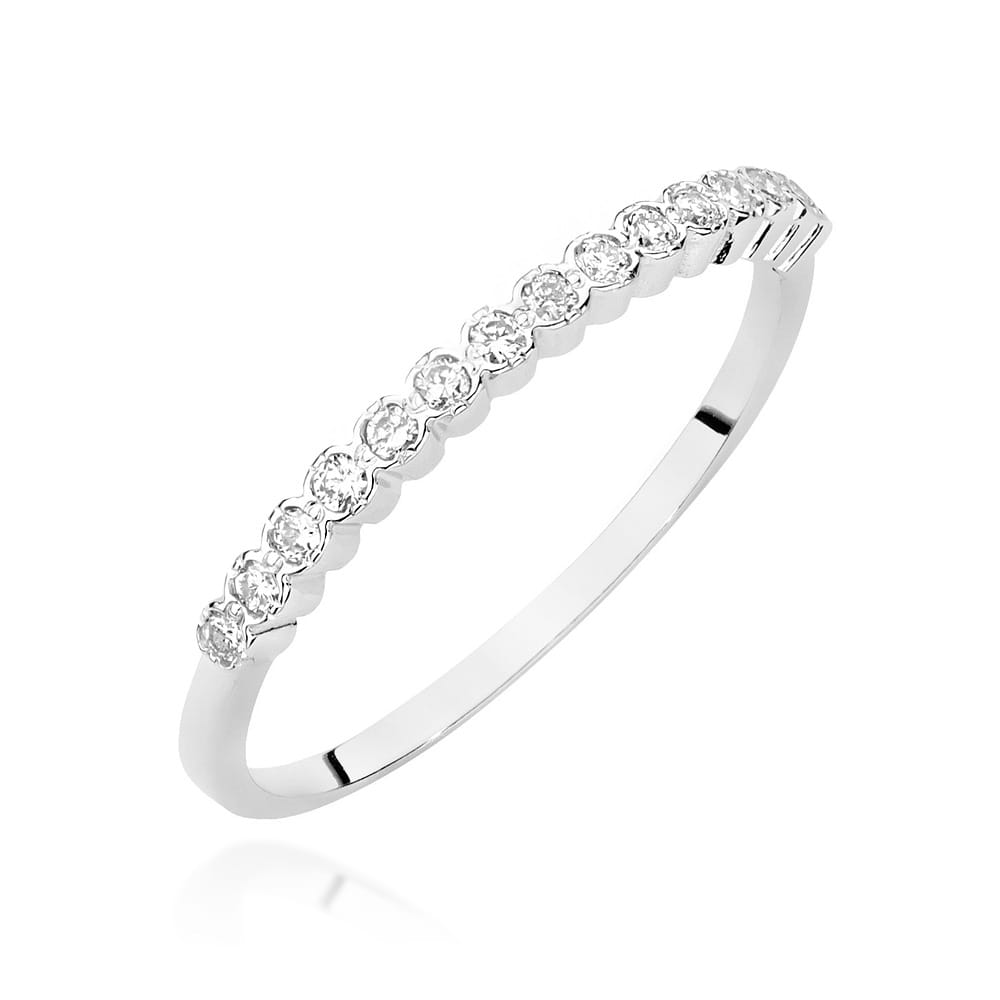Diamant-Ring Echtgold Halbmemoire 0,08 ct