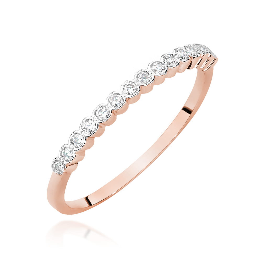 Diamant-Ring Echtgold Halbmemoire 0,08 ct