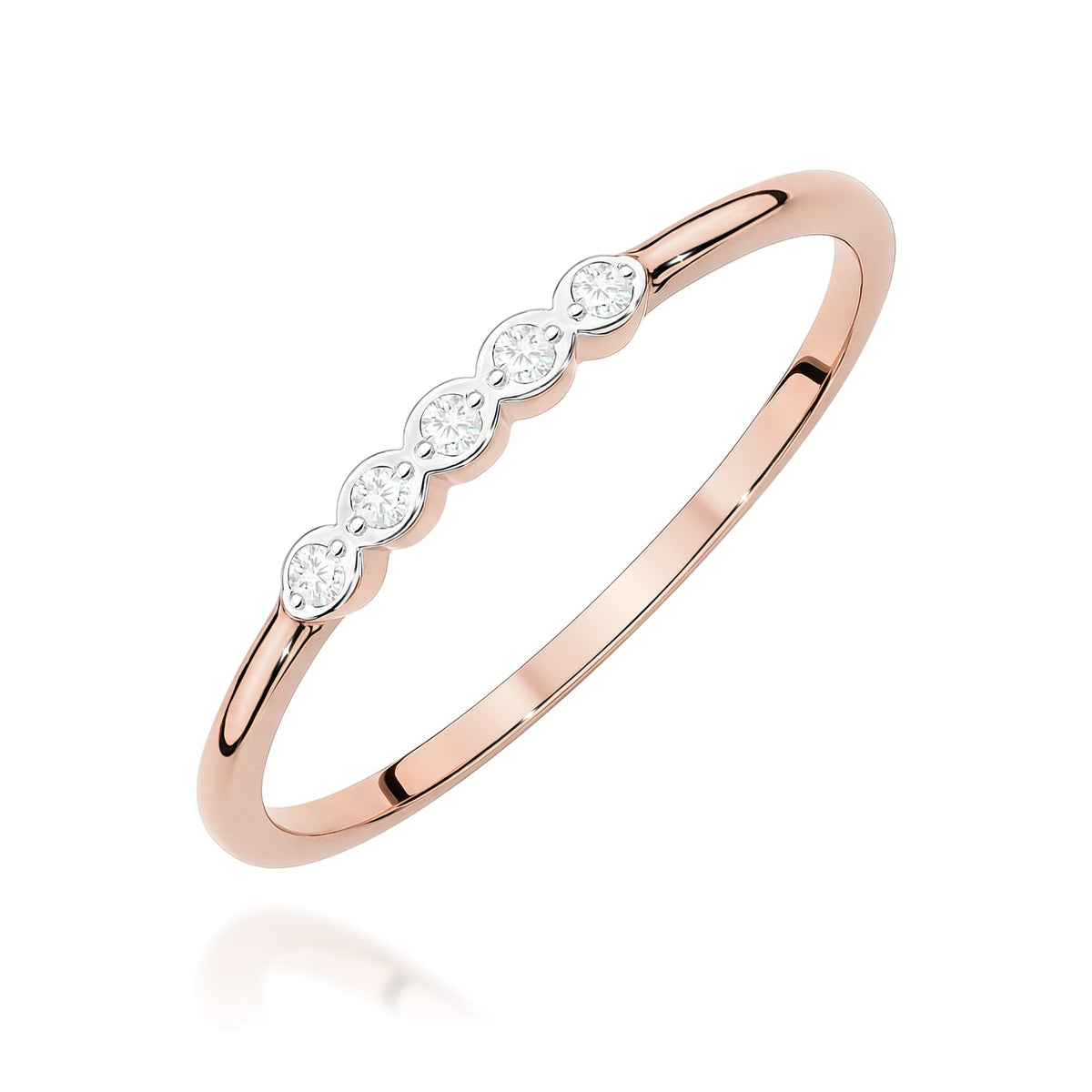 Diamant-Ring Echtgold Stapelring 0,04 ct