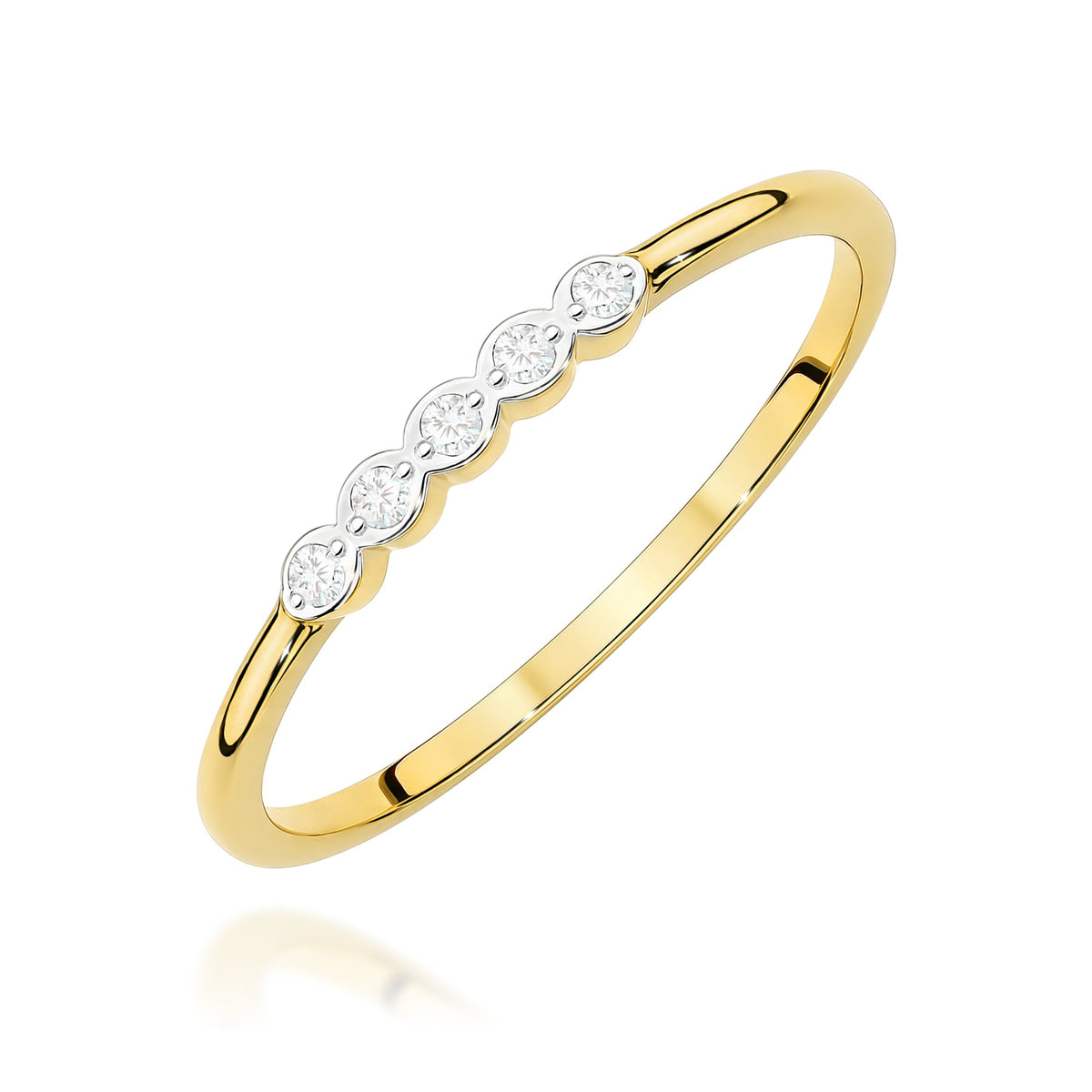 Diamant-Ring Echtgold Stapelring 0,04 ct