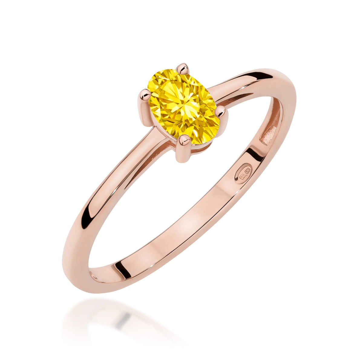 Edelstein-Ring Echtgold Solitär