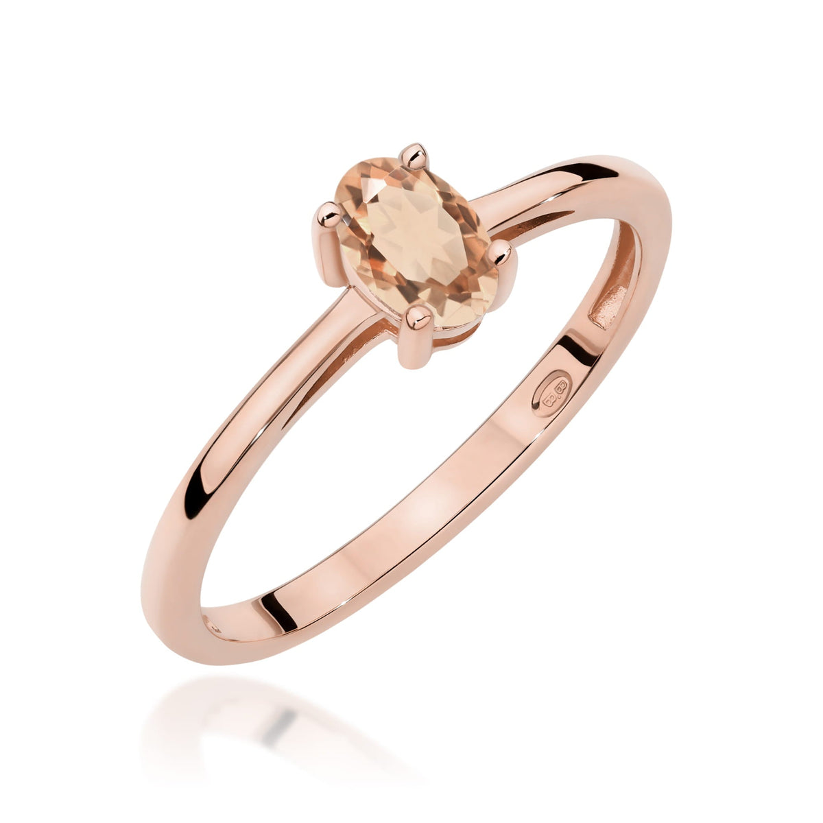 Edelstein-Ring Echtgold Solitär