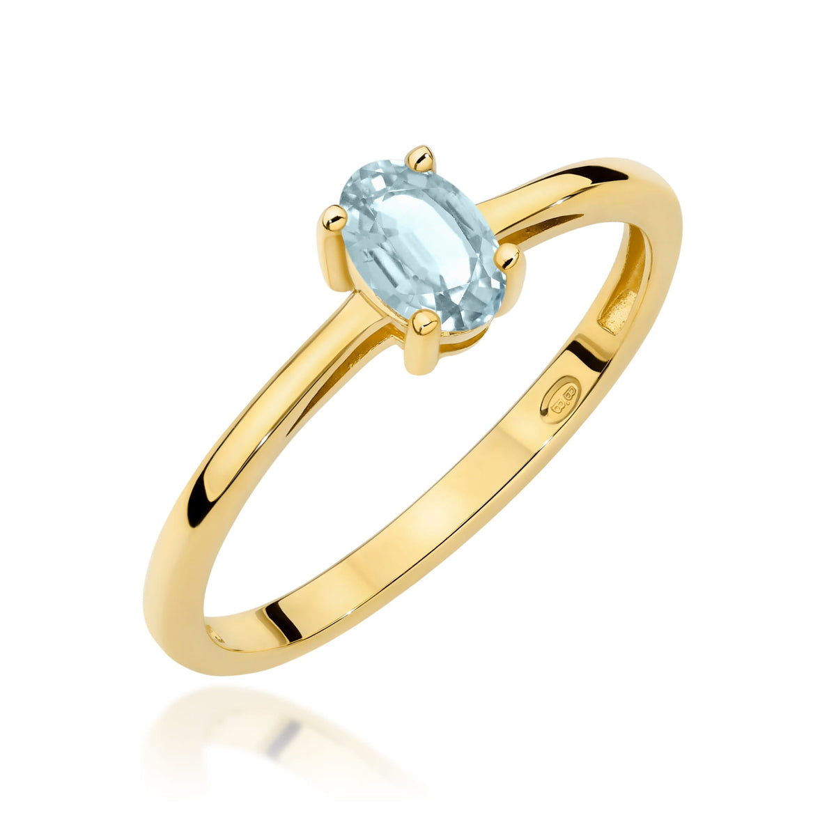 Edelstein-Ring Echtgold Solitär