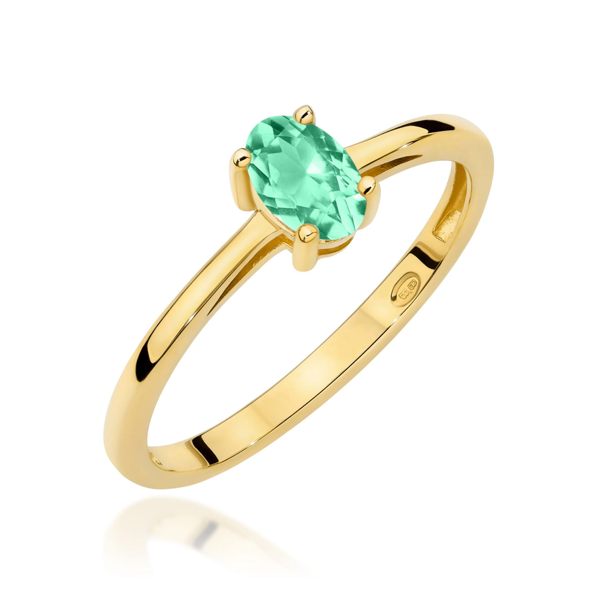 Edelstein-Ring Echtgold Solitär