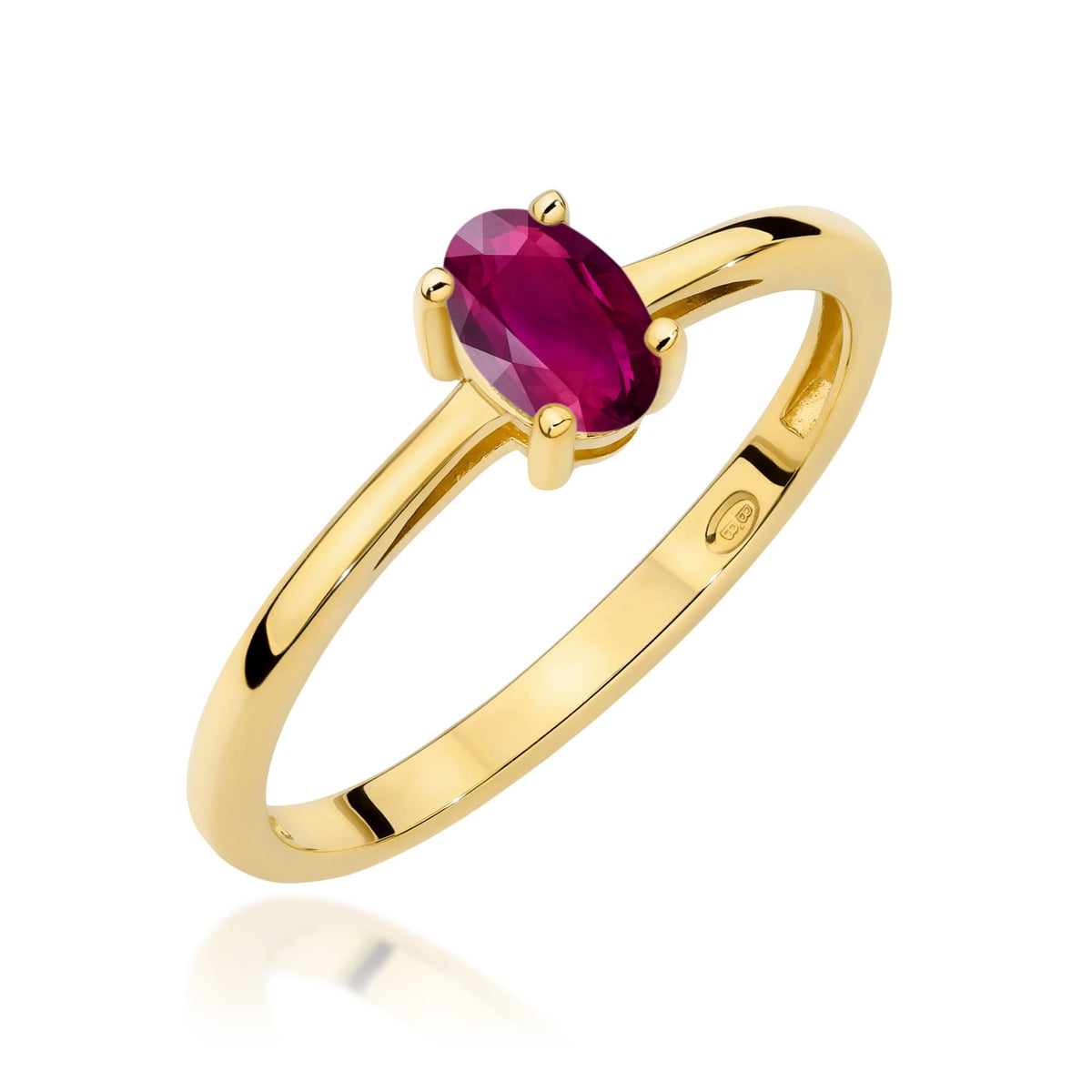 Edelstein-Ring Echtgold Solitär