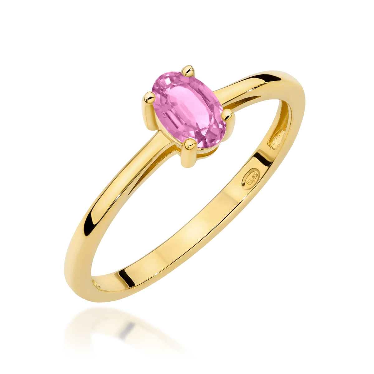 Edelstein-Ring Echtgold Solitär