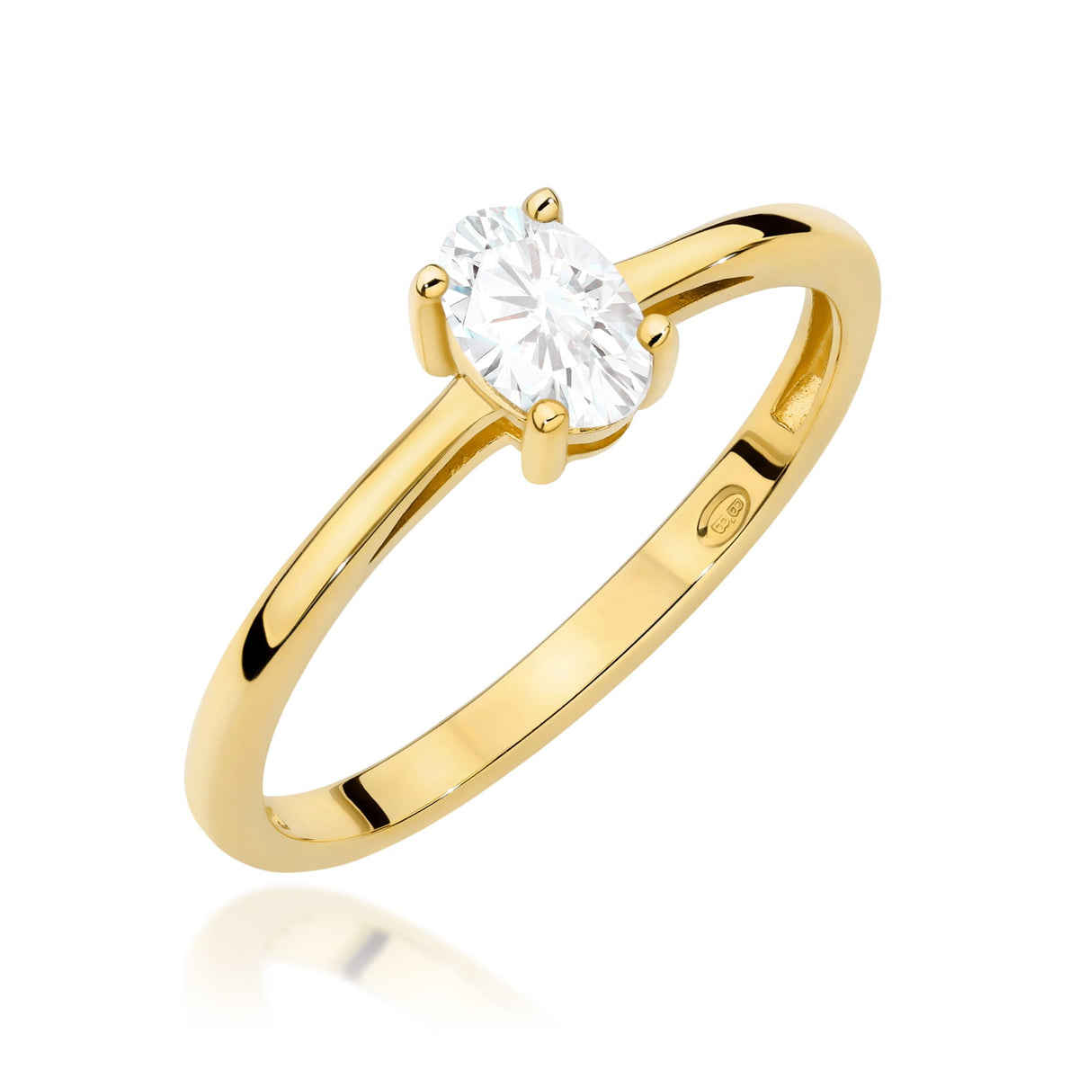 Edelstein-Ring Echtgold Solitär