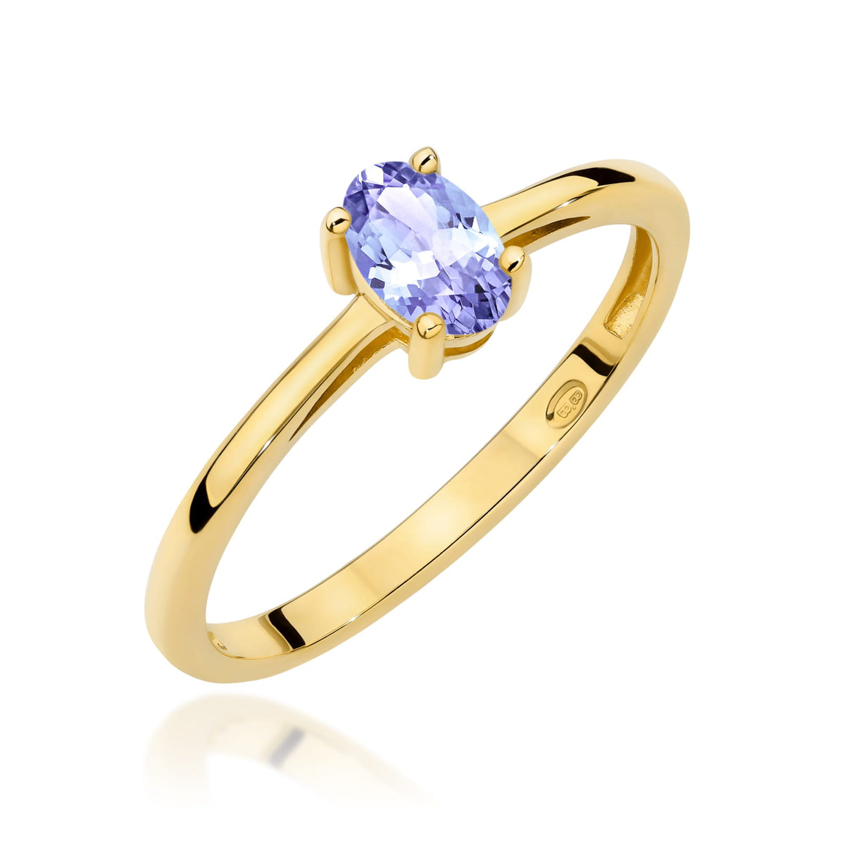Edelstein-Ring Echtgold Solitär