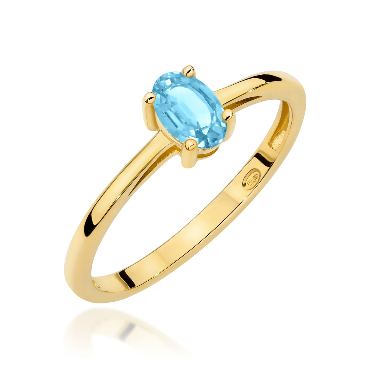 Edelstein-Ring Echtgold Solitär