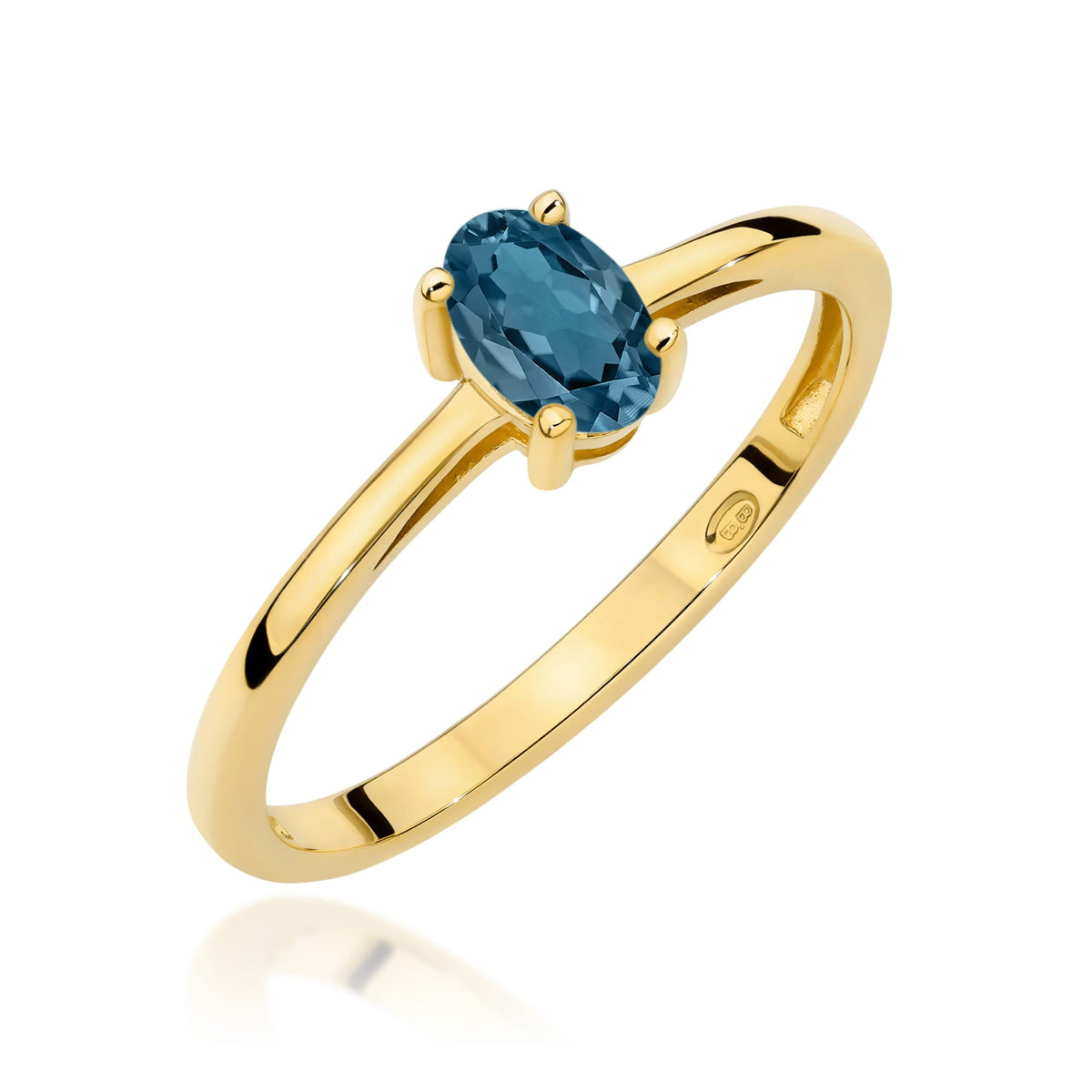 Edelstein-Ring Echtgold Solitär