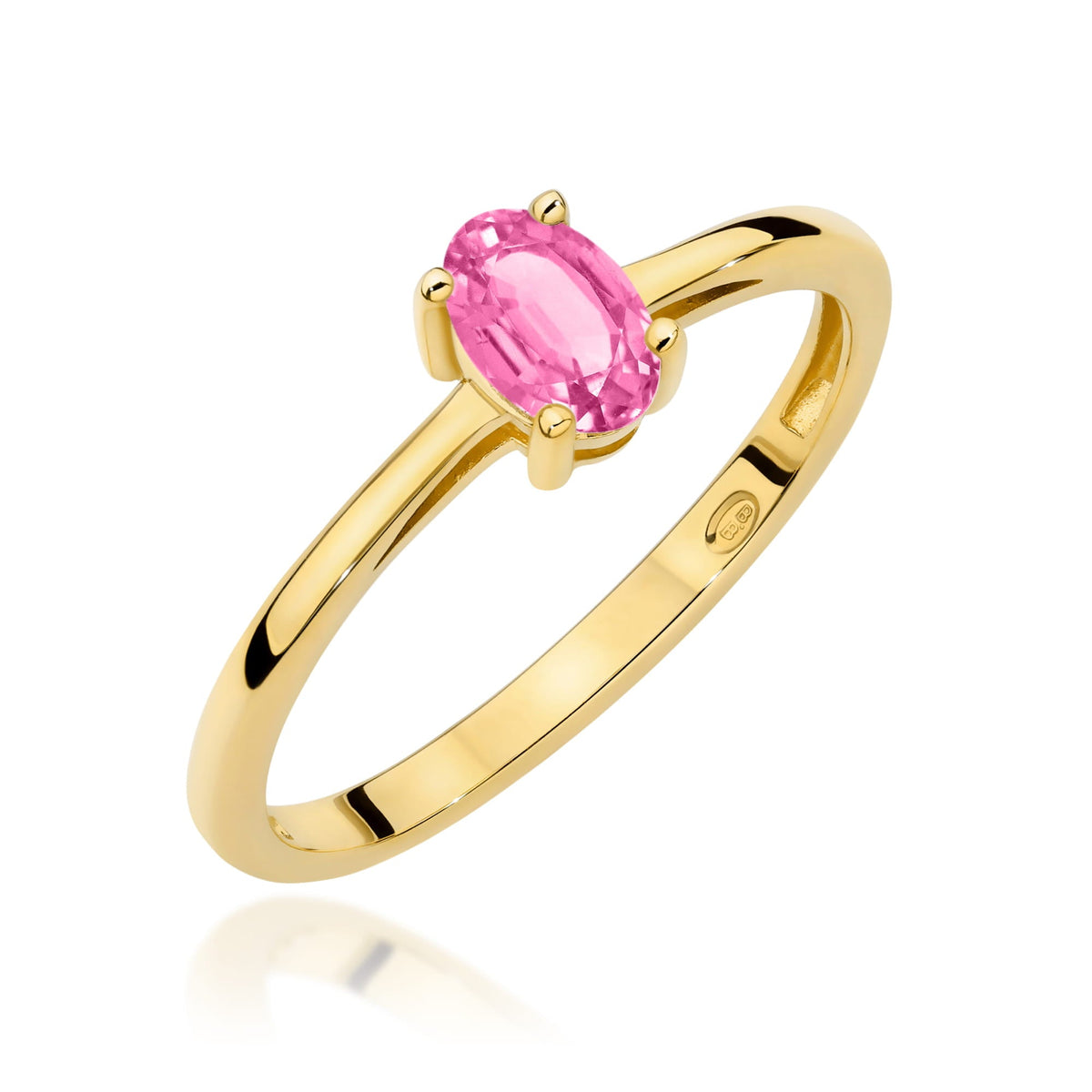 Edelstein-Ring Echtgold Solitär