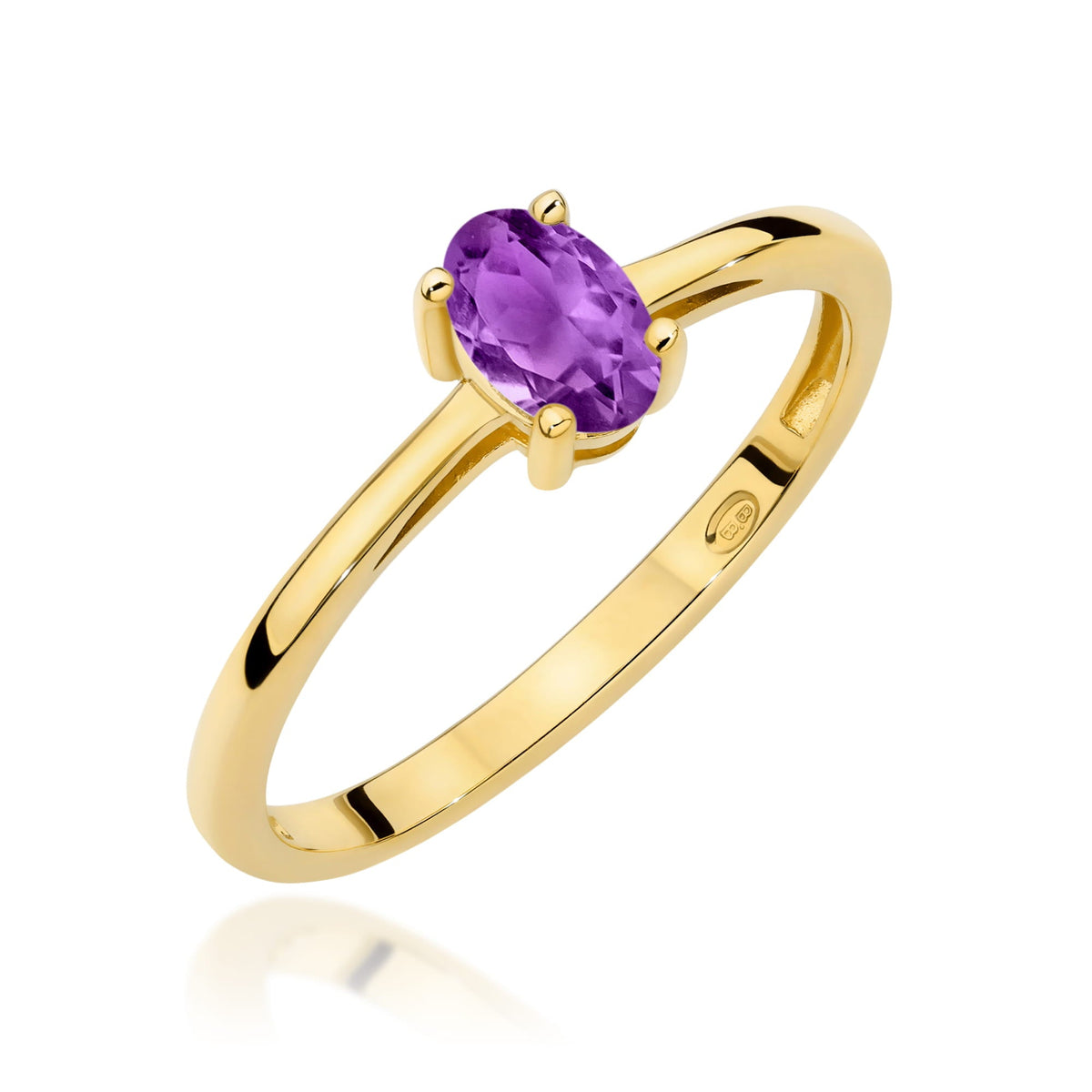 Edelstein-Ring Echtgold Solitär