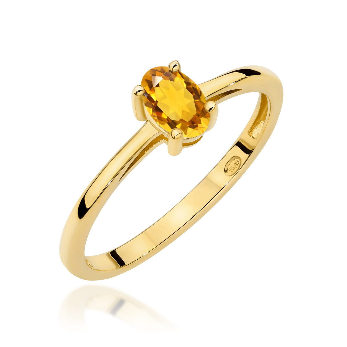 Edelstein-Ring Echtgold Solitär