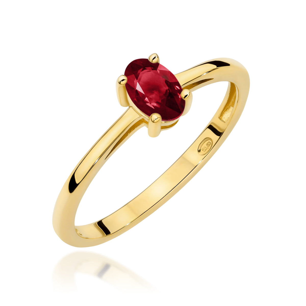 Edelstein-Ring Echtgold Solitär