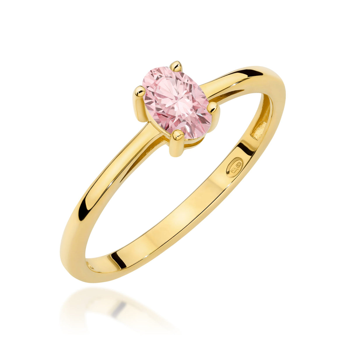 Edelstein-Ring Echtgold Solitär