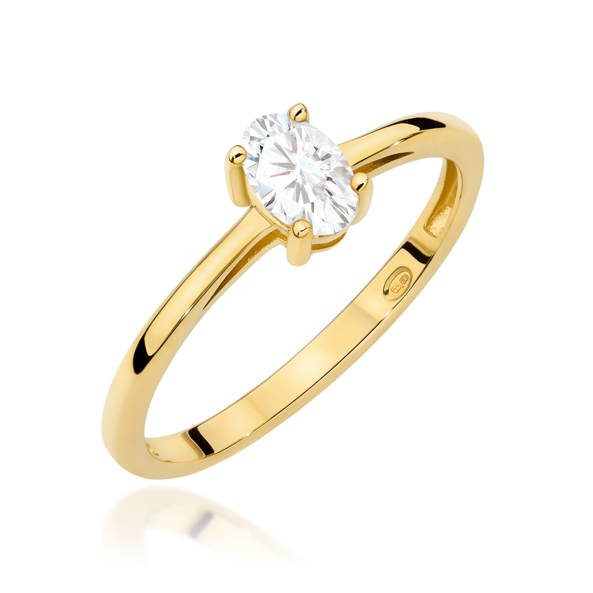 Edelstein-Ring Echtgold Solitär