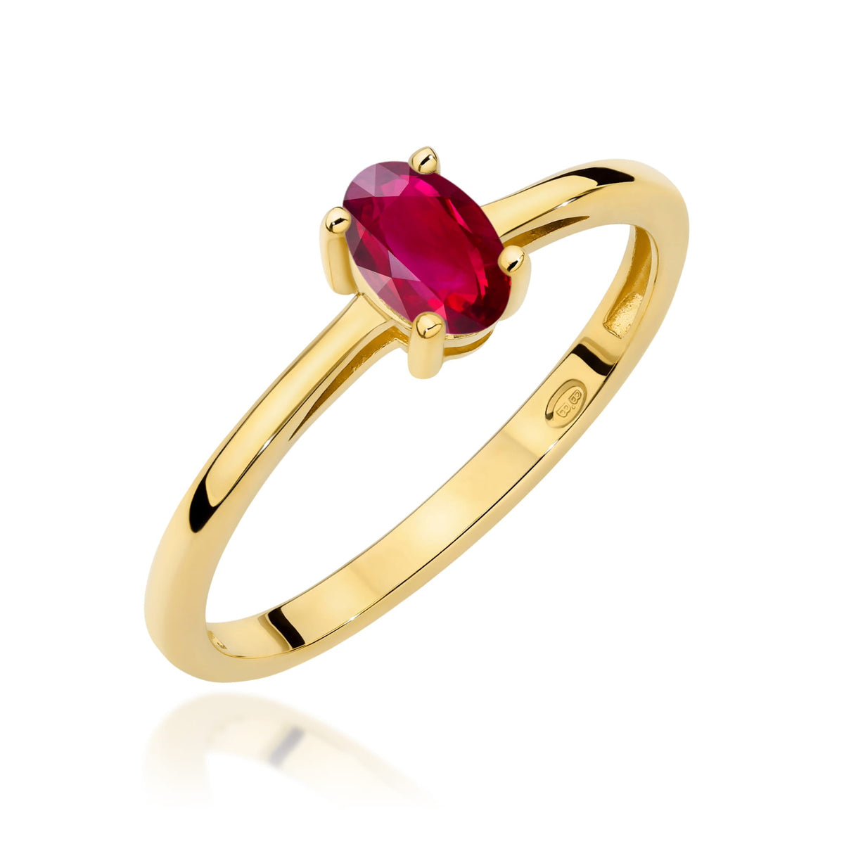 Edelstein-Ring Echtgold Solitär