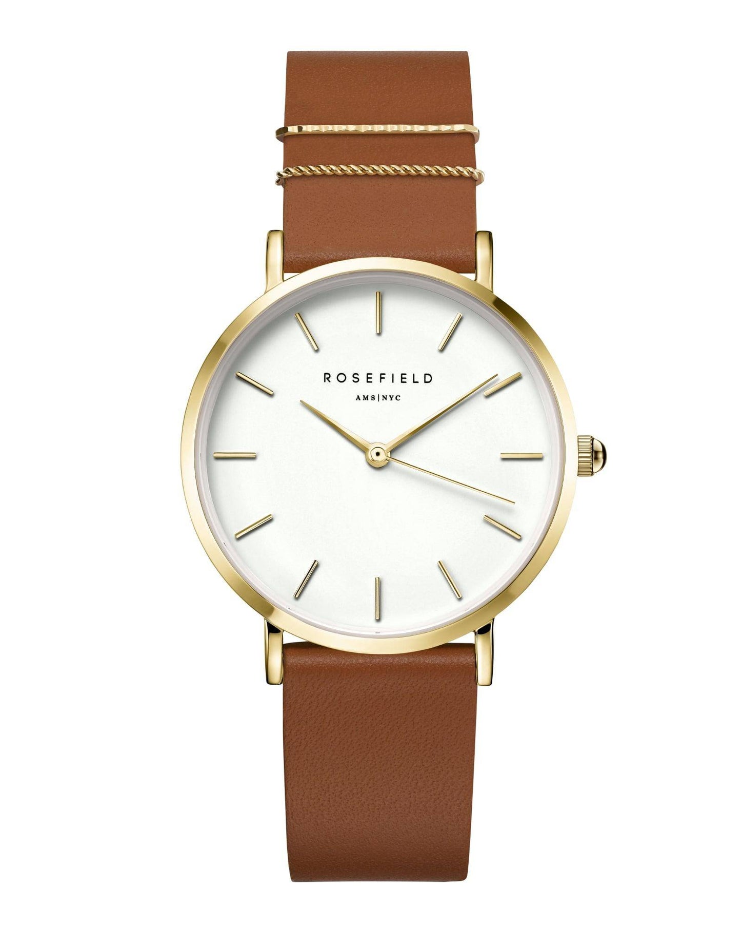 ROSEFIELD Women's Watch The West Village Blush Cognac Gold WWCG-W86