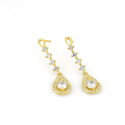 AMORETTO MILANO Boucles d'oreilles clous en argent 925 oxyde de zirconium goutte A110040