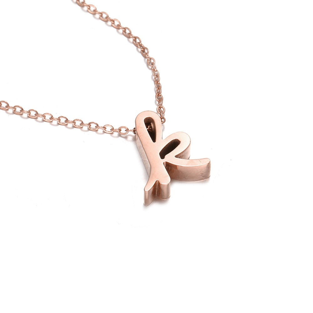 AMORETTO MILANO letter necklace “Lettera” K script rose gold AM0187-KR