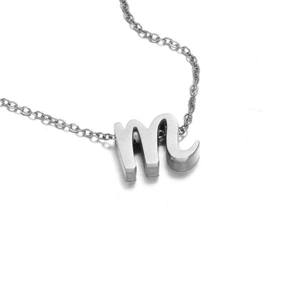 AMORETTO MILANO "Lettera" Letter Necklace, Stainless Steel