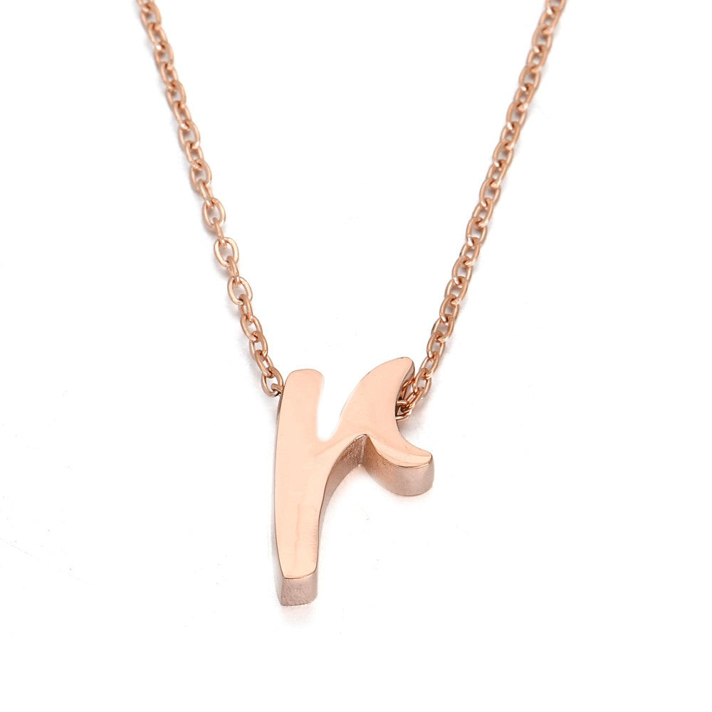 AMORETTO MILANO letter necklace “Lettera” R script rose gold AM0187-RR