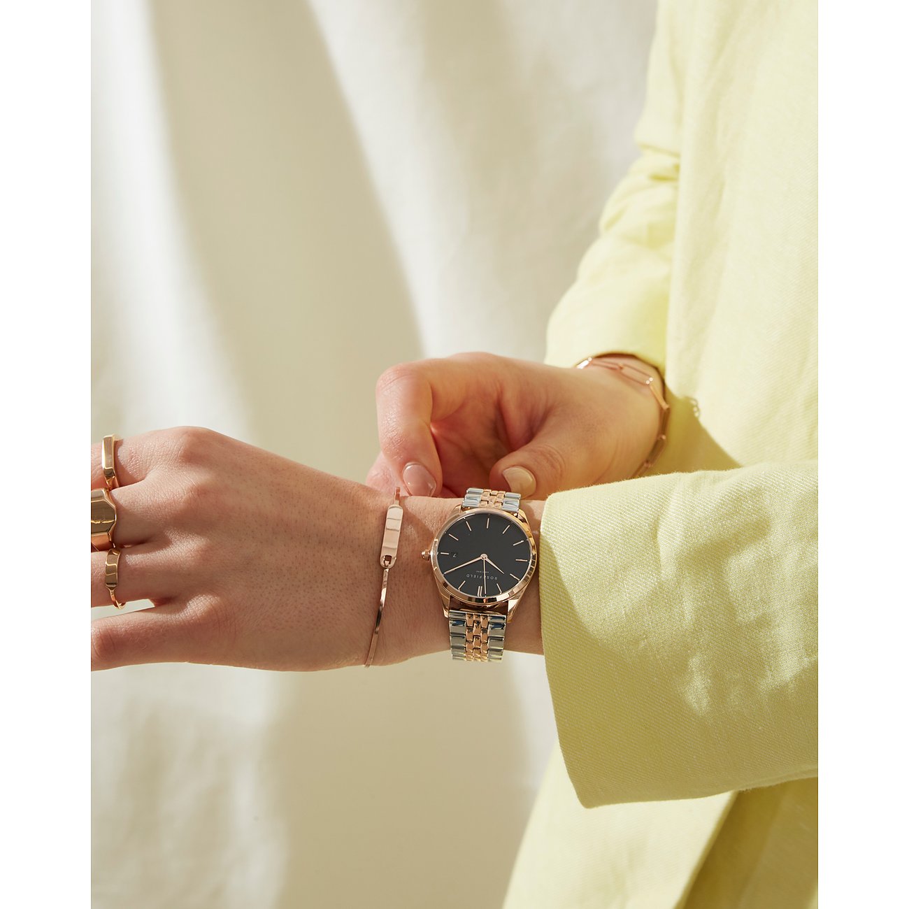 Rosefield Damenuhr The Ace Rosegold Schwarz Silber