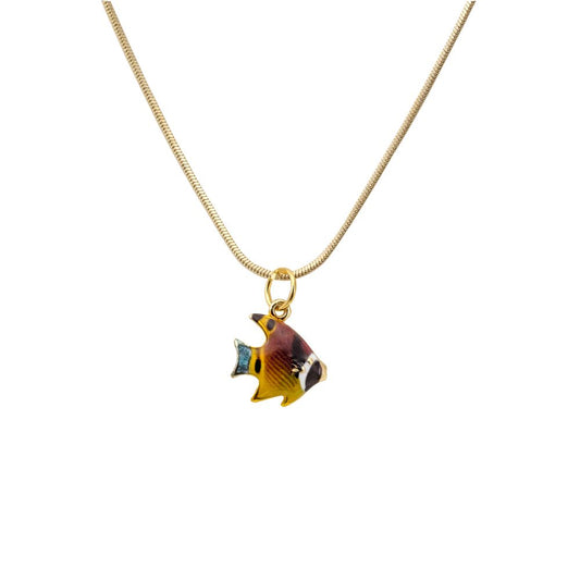 AMORETTO MILANO Necklace "PESCE" Fish Gold AMS73