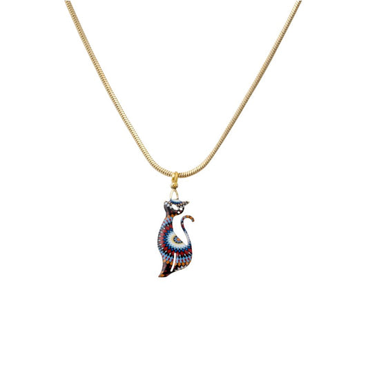 AMORETTO MILANO Necklace "Grande Gatto" Cat Gold AMS30