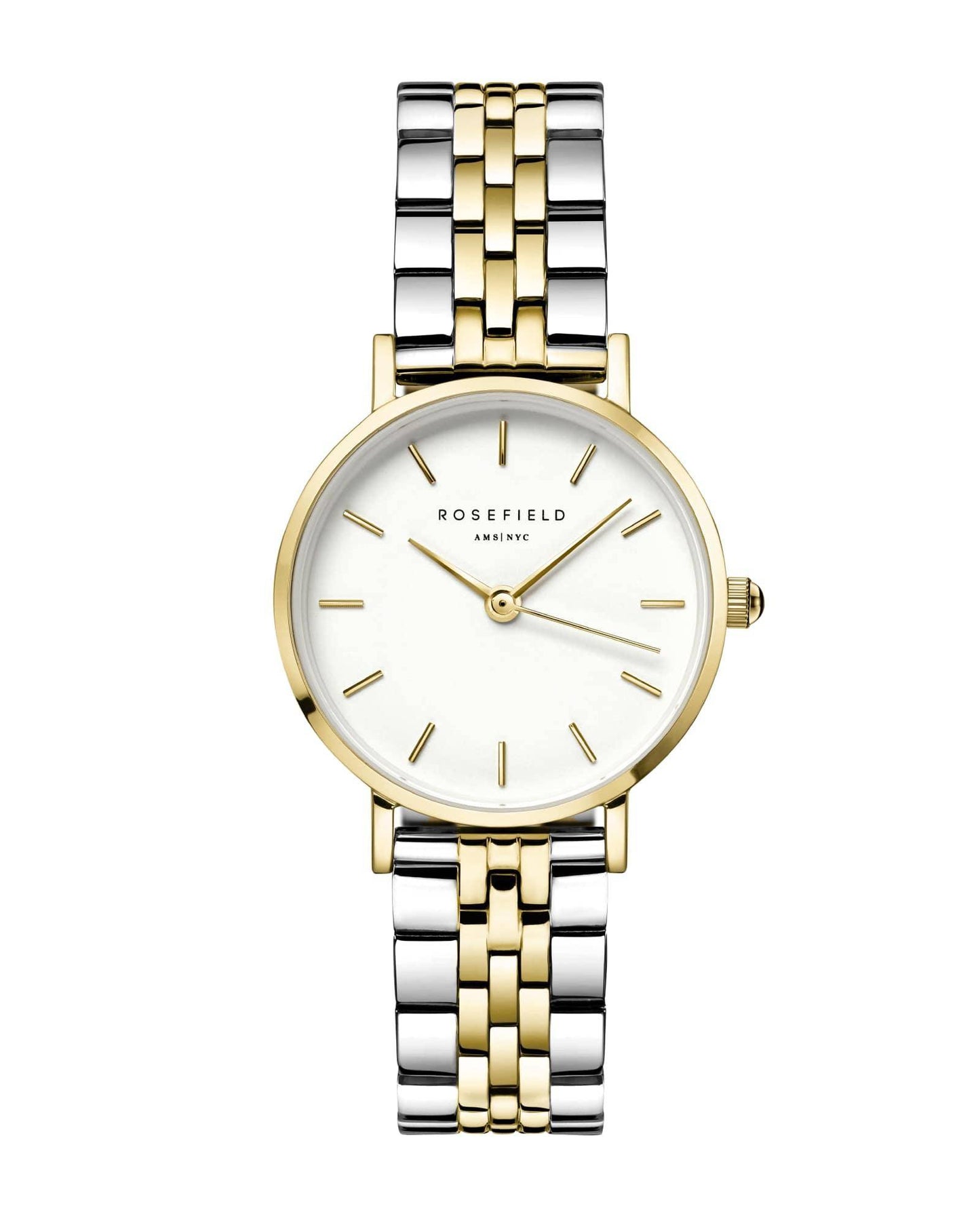 ROSEFIELD Women's Watch The Small Edit White Steel Silver Gold Duo 26SGD-269