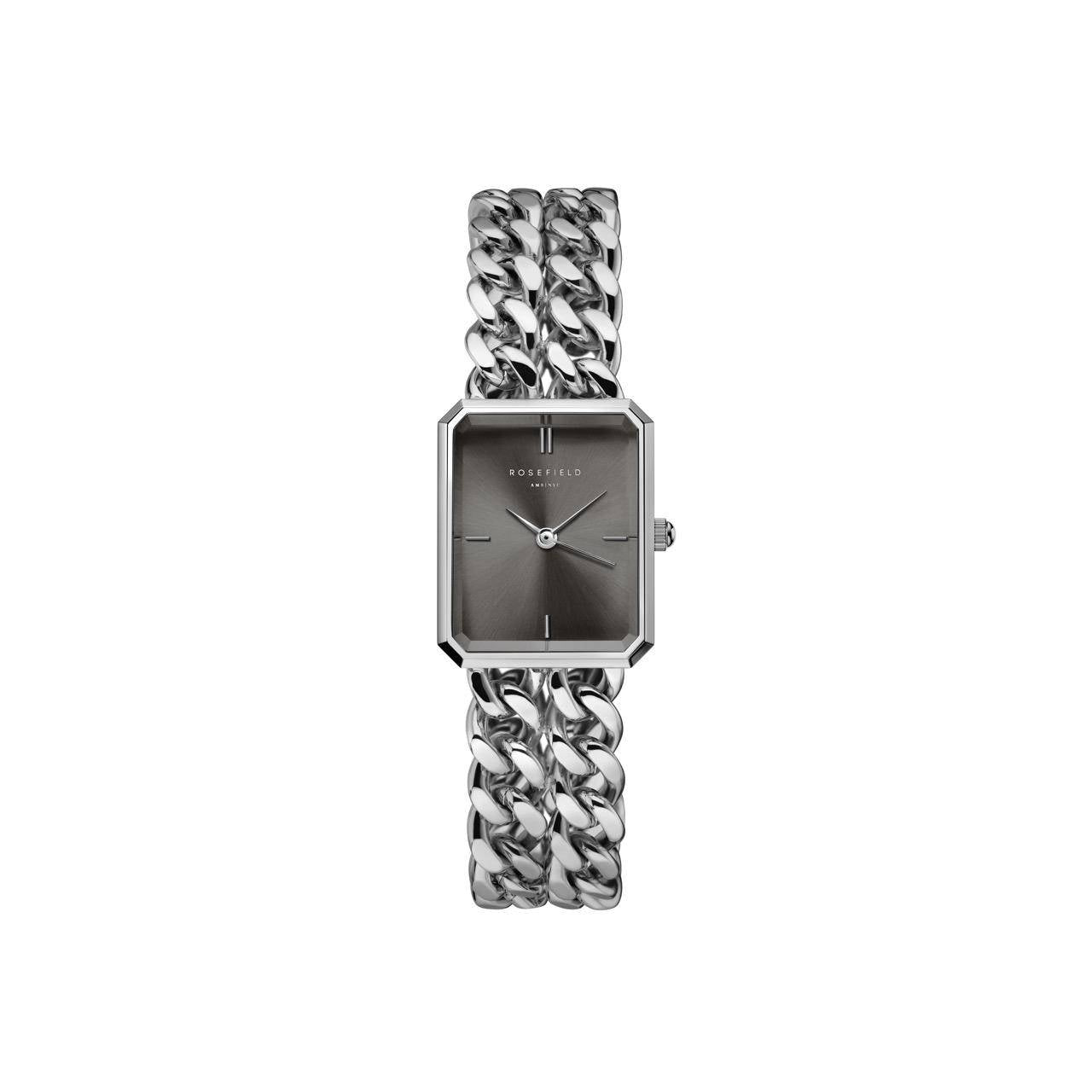 ROSEFIELD Women's Watch Octagon XS Double Chain Studio Edition Gray Silver SGSSS-O78