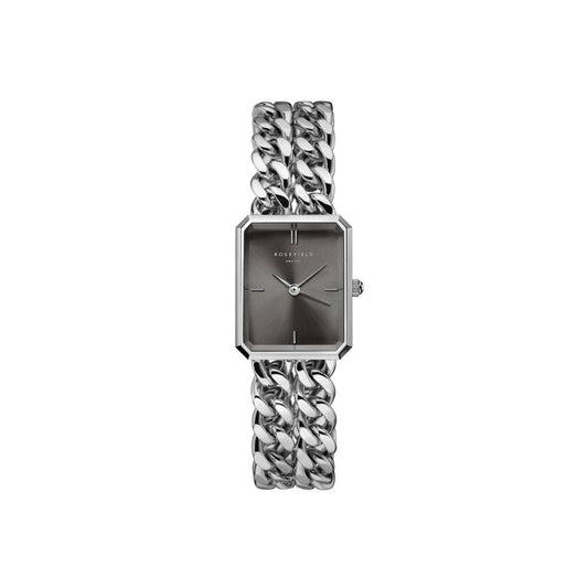 ROSEFIELD Women's Watch Octagon XS Double Chain Studio Edition Gray Silver SGSSS-O78