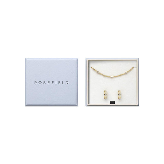 ROSEFIELD Women's Gift Set Multi Crystal Bracelet + Crystal Earrings Gold Stainless Steel JBHCG-X277