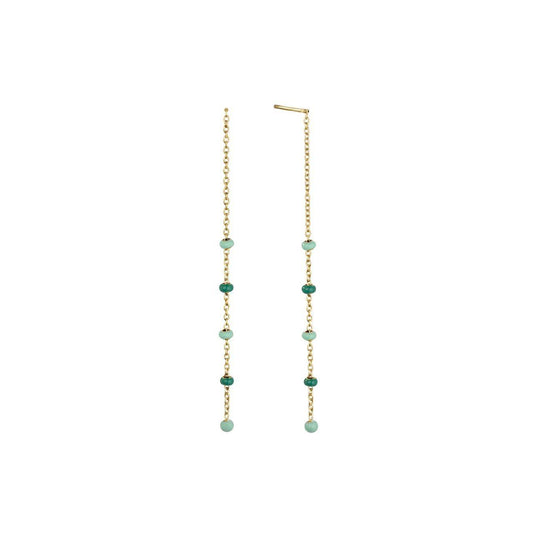 ROSEFIELD Earrings Pendant Emerald Dotted Balls Gold Stainless Steel JEETG-J722