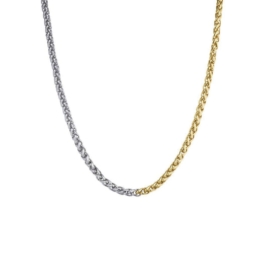 ROSEFIELD Halskette Bicolor Herringbone Necklace Gold Silber Edelstahl JNDHG-J703