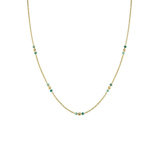 ROSEFIELD Halskette Emerald Dotted Gold Edelstahl JNEDG-J719