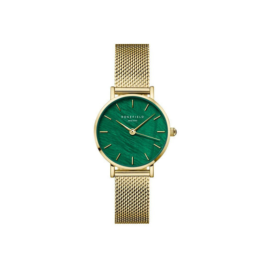 ROSEFIELD Women's Watch Small Edit Emerald Green Round Mesh Gold SEEGMG-SE72