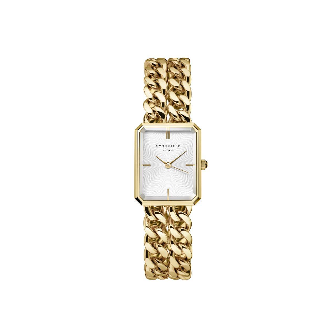 ROSEFIELD Women's Watch Octagon XS Double Chain Studio Edition White Gold SWGSG-O76