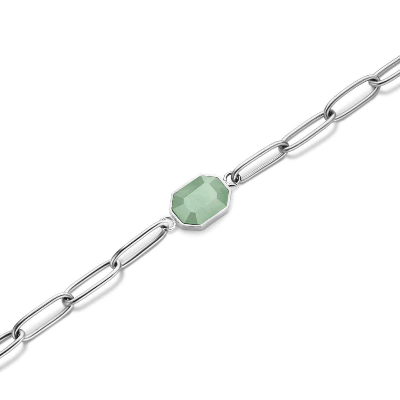 ROSEFIELD Armband Geometric Gemstone Bracelet Jade Silver JBGGS-J663