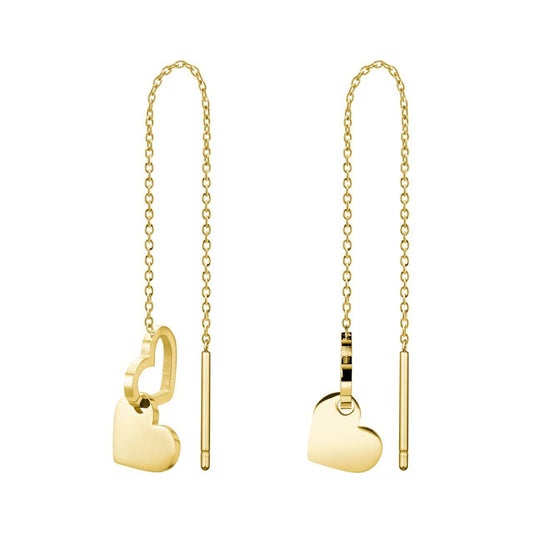 ROSEFIELD earrings double hearts hanging gold JEDHG-J686