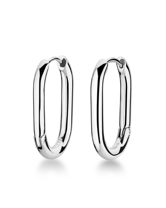 ROSEFIELD Earrings Large Oval Hoops Silver JEOLS-J568