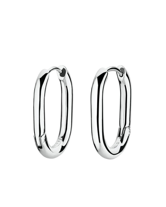 ROSEFIELD Earrings Small Oval Hoops Silver JEOSS-J570